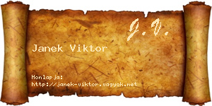 Janek Viktor névjegykártya